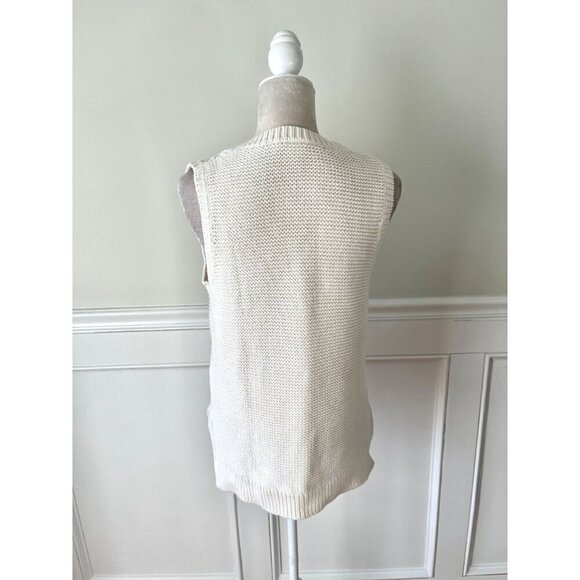 Gap Crochet Step Hem Tank Vest Cream M - Picture 4 of 6